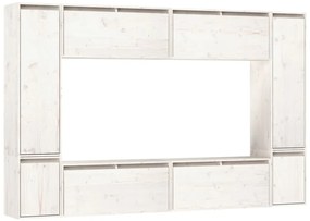 vidaXL Tv-meubelen 8 st massief grenenhout wit