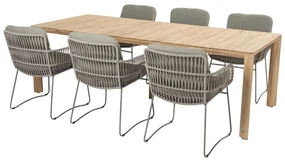 4 Seasons Outdoor Murcia tuinset olijfgroen met teakhouten Lucas tafel 240 cm * Sale *  Tuinset    houtkleur weerbestendig
