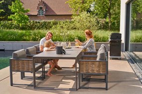 Tuinset 6 personen 220 cm Kunststof Grijs Lifestyle Garden Furniture Salina/Zaga