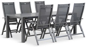 Tuinset 6 personen 220 cm Aluminium/Textileen Grijs Hartman Royal