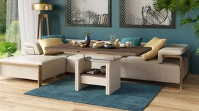 LEXUS verrijdbare koffietafel, met heffunctie, bruin eiken / beige