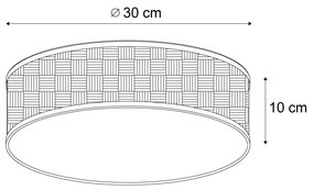 Oosterse plafondlamp rotan 30cm - TrammyOosters E27 rond Binnenverlichting Lamp