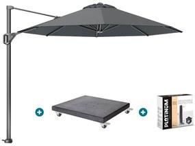 Platinum Voyager ronde zweefparasol T1 3 m. - Antraciet met Modena voet en hoes