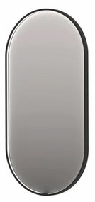INK SP28 spiegel - 50x4x100cm ovaal in stalen kader incl dir LED - verwarming - color changing - dimbaar en schakelaar - mat zwart 8409410