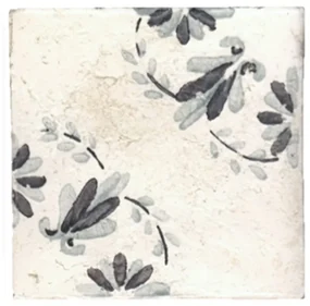 Terre d'Azur Tierra Royal wandtegel met decor 13x13cm wit - per 22 stuks