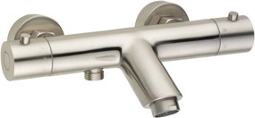 Saqu Essential thermostatische badkraan geborsteld staal