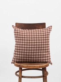 Linnen kussenhoes Chocolate Gingham