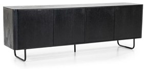 Eleonora James Tv-meubel Mangohout Zwart - 180x40x61cm.