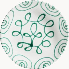 Handgemaakte soepbord Green Flamed