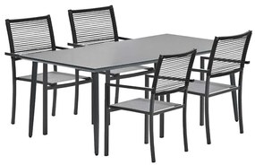 Garden Impressions Tess tuinset 5-delig donker grijs - Senna tuintafel 180x100 cm