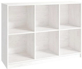 vidaXL Boekenkast 104x33x76 cm massief grenenhout wit