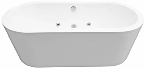 Mueller Vella vrijstaand whirlpool ligbad 170x80cm wit met waste
