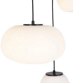 Eettafel / Eetkamer Design hanglamp zwart 3-lichts met opaal glas - Hero Design E27 rond Binnenverlichting Lamp