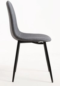 Set van 4 Zwarte Teok Stoffen Stoelen
