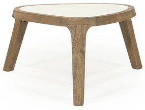 Eleonora Fred Salontafel Hout Met Marmer 60x51 Cm - 60 X 51cm.