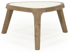 Eleonora Fred Salontafel Hout Met Marmer 60x51 Cm - 60 X 51cm.