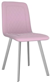 vidaXL Eetkamerstoelen 6 st fluweel roze