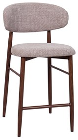 Barkruk Met Rugleuning Walnoot Beige