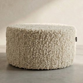Ronde Hocker Teddy Off White 60 Cm