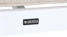Hoek loungeset 5 personen Aluminium/Polywood (teakfinish) Wit  Lifestyle Garden Furniture Bilbao