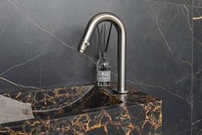 Saniclear Athens Portoro Gold fonteinset met gebogen kraan in RVS