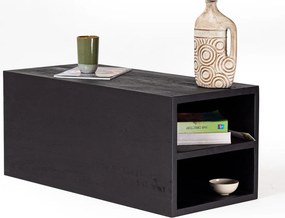 Banktafel Zwart Met Opbergruimte - 92 X 42cm.