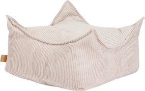 Vierkante Kinderpoef Aesthetic Rib - Ecru