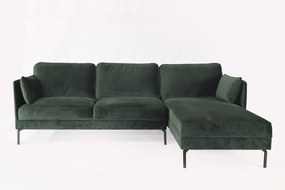 Dimehouse | Hoekbank Peppin 3-zits velvet zithoogte 46 cmzitdiepte 59 cmhoogte 85 cmdikte groen zitbanken velvet banken | NADUVI outlet
