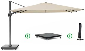 Platinum Challenger zweefparasol 3.5x2.6 m T2 (incl. voet en hoes) champagne