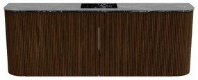 Mondiaz Joya DLux 115cm toiletmeubel ronding links/rechts walnut met wastafel faye midden zonder kraangat lava