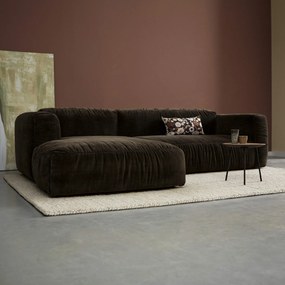 Bruine Hoekbank Met Chaise Longue Links