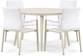 Tuinset 4 personen 120 cm Aluminium/textileen Taupe Lifestyle Garden Furniture Rome/Vienna
