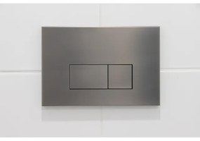 QeramiQ Push Metal Bedieningsplaat - voor Geberit UP320 inbouwreservoir - dualflush - rechthoekige knoppen - metaal gunmetal OUTLETSTORE SW706199