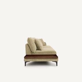 Halve bank met tafelblad, van gevlochten polyester, MODERNISTE