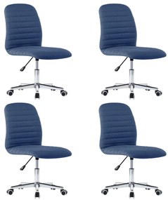 vidaXL Eetkamerstoelen 4 st stof blauw