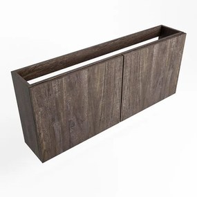 Mondiaz FOWY fonteinonderkast - 90x22x50cm - 2 deuren - push to open - softclose - Dark Brown FOWYTO90DB2D