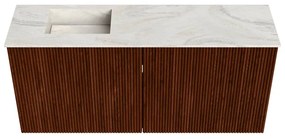 Mondiaz Joya DLux 90cm toiletmeubel ruby met wastafel faye links zonder kraangat ostra