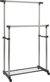 Practo Home kledingrek dubbel extra zwaar Chroom - Kledingrekken en -kasten - 42,5x167x153cm - hoogte: min. 85,5 cm