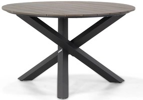 Dining Tuintafel   rond 125 cm Aluminium/polywood Grijs  Ancona