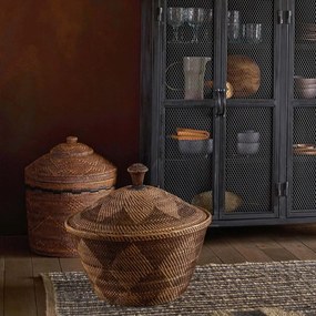 Mand Ø40 x H50 cm bamboe en gevlochten rotan, Brazil