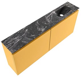 Mondiaz Ture DLux toiletmeubel 120cm ocher met wastafel lava rechts met kraangat