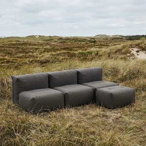 Soft Zitzak Outdoor 3 Seater Open + Pouf - Kirra Noir