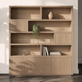 Vakkenkast Lichtbruin Eiken 200 Cm - 200x42x220cm.