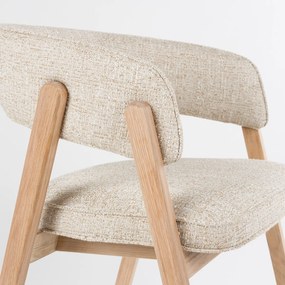 Zuiver Bright Eiken Eetkamerstoel Met Armleuningen Beige