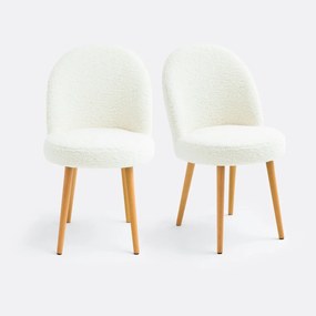 Set van 2 stoelen in bouclette stof Inès