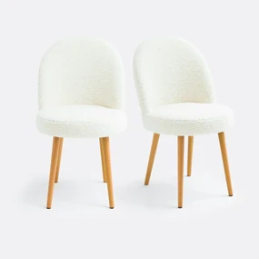 Set van 2 stoelen in bouclette stof Inès
