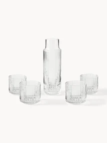 Handgeblazen karaf Aleo met waterglazen, 5-delig