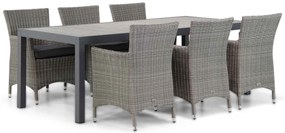 Tuinset 6 personen 220 cm Wicker Grijs Garden Collections Dublin/Residence