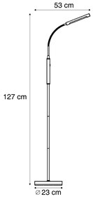 Moderne vloerlamp staal incl. LED 3-staps dimbaar oplaadbaar - Statler