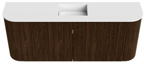 Mondiaz Joya 105cm toiletmeubel ronding links/rechts walnut met wastafel faye midden zonder kraangat talc